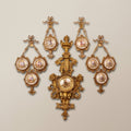 "Palace Symphony" Set – Wall Clock and Wall Medallions (Brass and Polyester)/طقم "سيمفونية القصور" - ساعة حائط مع ميداليات جدارية نحاس وبوليستر